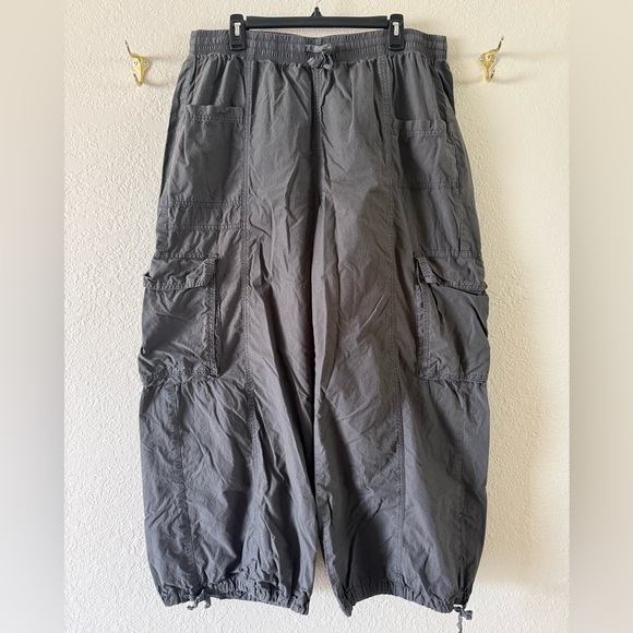 Aerie High Waisted Go For It Baggy Cargo Pants Women’s XL Smoked Gray Skater - Picture 2 of 11